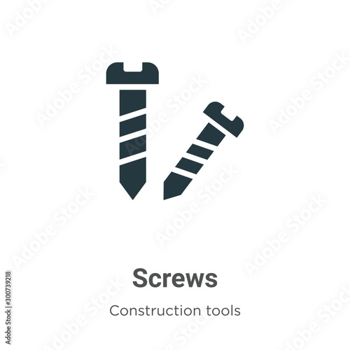 Screws vector icon on white background. Flat vector screws icon symbol sign from modern construction tools collection for mobile concept and web apps design.