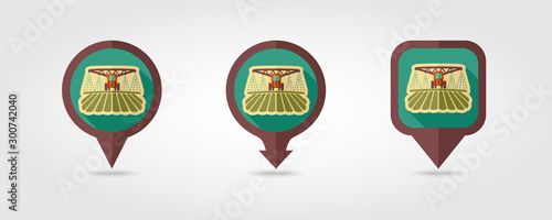 Tractor watering, soil and fertilizing field icon
