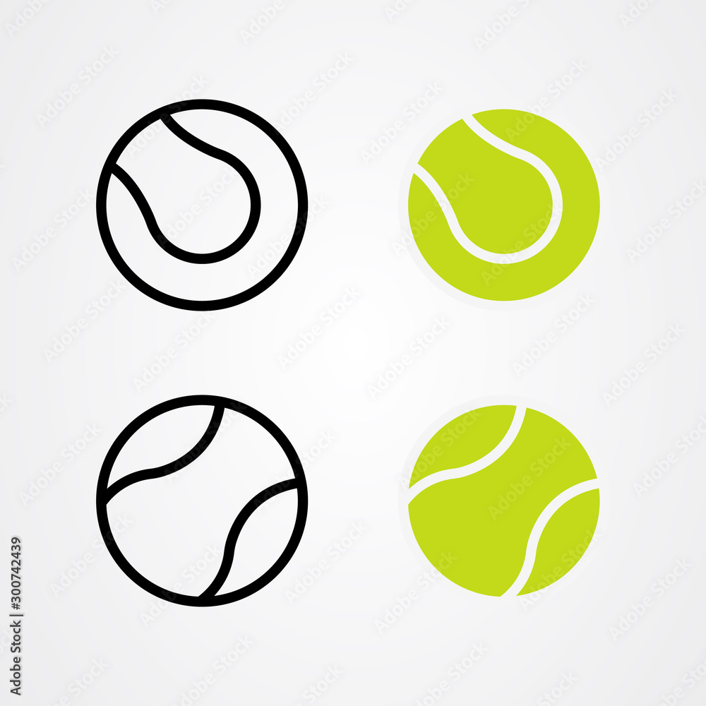 Set of tennis ball icon vector.