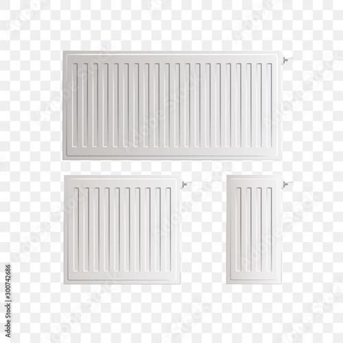 Water heating radiator isolated on transparent background.