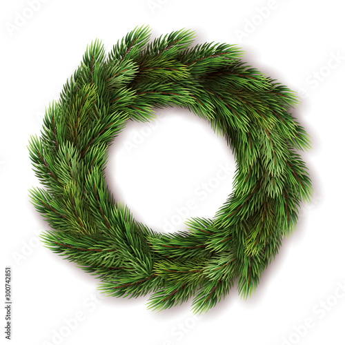 realistic fir advent wreath illustration
