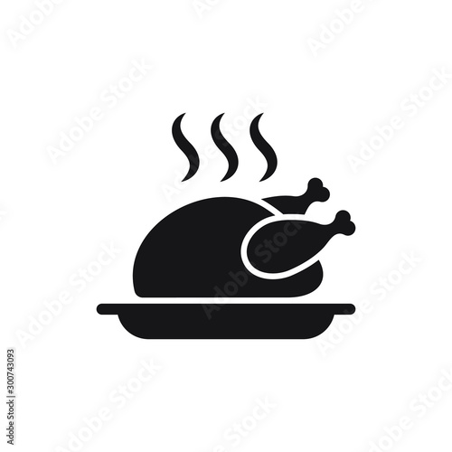 Chicken icon. chicken dish vector. chicken vector. chicken on plate vector.