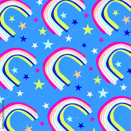 vector seamless background pattern with Rainbows