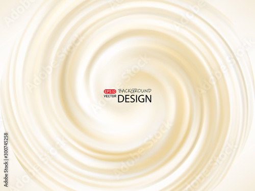 Cream abstract swirling background, creamy texture. vector
