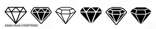 Diamond Icon set - stock vector.