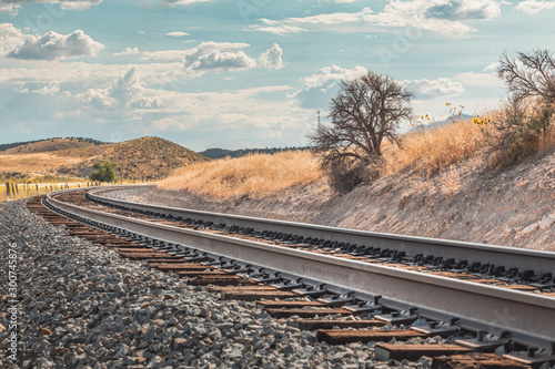 Curvy railroad track in Utah, USA - the way forward