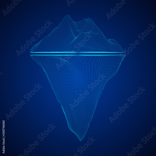 Iceberg abstract modern business background with lines. Wireframe low poly mesh vector illustration