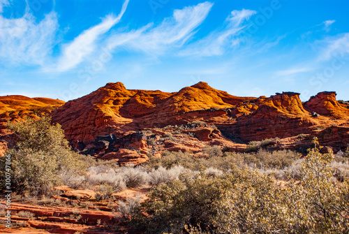 Clouds, Sandstone, and Lava in Snow Canyon State Park © Larry