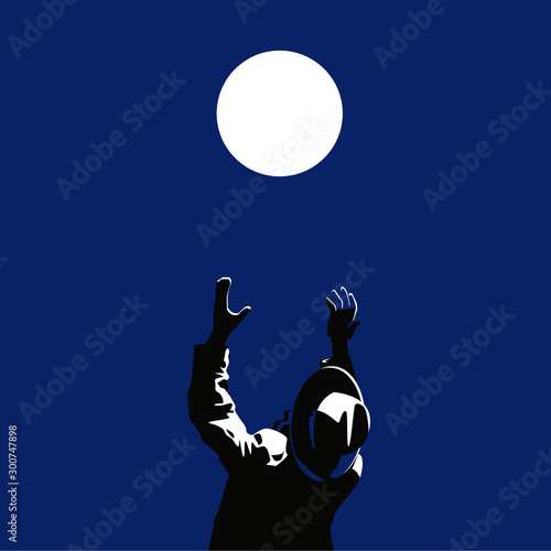 A man raises his hands up to heaven and pray or begs forgiveness.