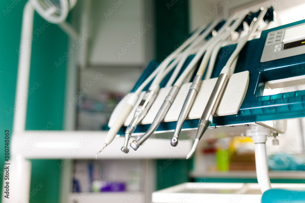 Dental unit and many dental devices in the dentist office Dental unit and many dental devices in the dentist office