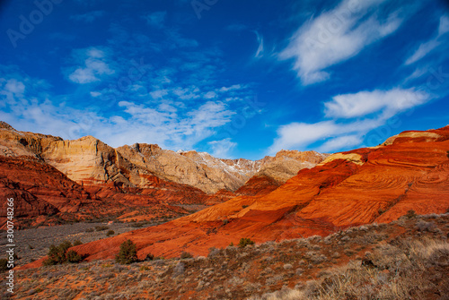 White, Red, and Orange Sandstone in Snow Canyon