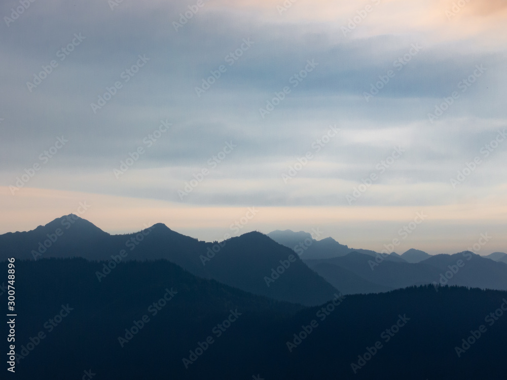 South tyrol mountain region at sunrise