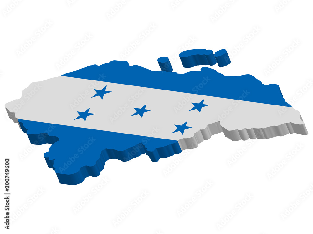 Fototapeta premium 3D Honduras map flag Vector illustration eps 10