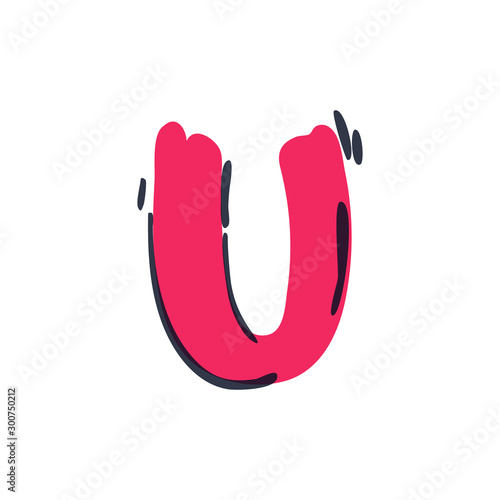 U letter logo handwritten with a felt-tip pen.