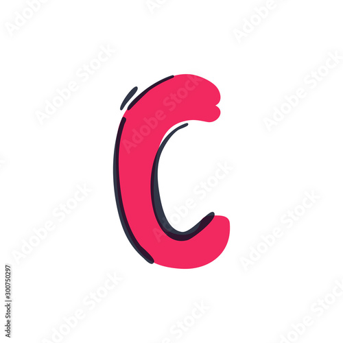 C letter logo handwritten with a felt-tip pen.