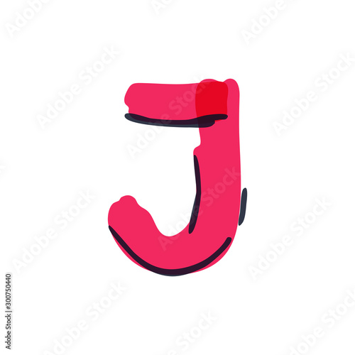 J letter logo handwritten with a felt-tip pen.