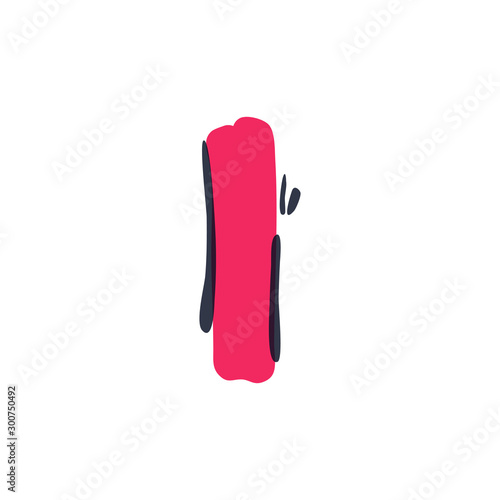 Letter I logo handwritten with a felt-tip pen.