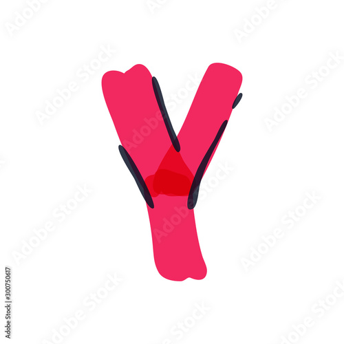 Y letter logo handwritten with a felt-tip pen.