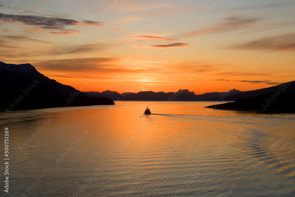 Sonnenuntergang Norwegen Fjord