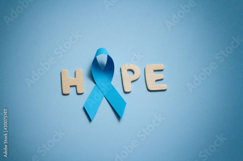 Blue ribbon. November month health check. Prevention of prostatitis. Cancer Awareness. No Shave Month. Hope and help.
