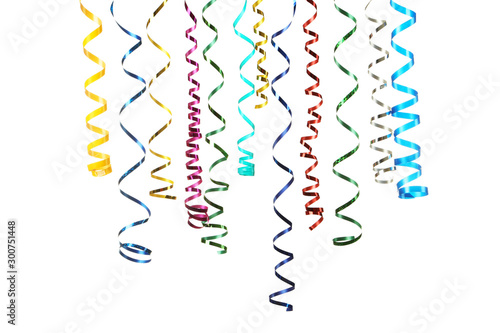 Colorful ribbons isolated on white background