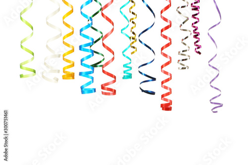 Colorful ribbons isolated on white background