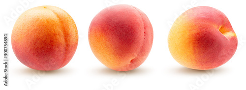 collection of peaches isolated on a white background photo