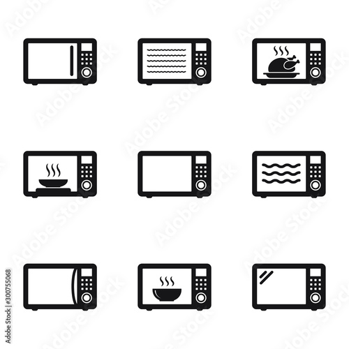 Microwave oven sign icon. Roast chicken.
