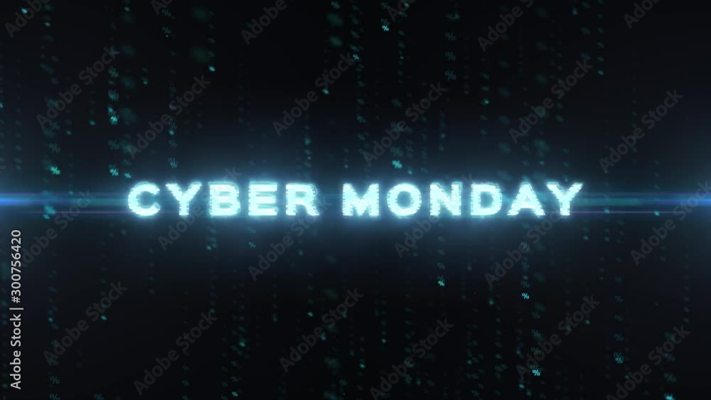 Cyber Monday matrix style futuristic animation Cyber Monday matrix style futuristic animation