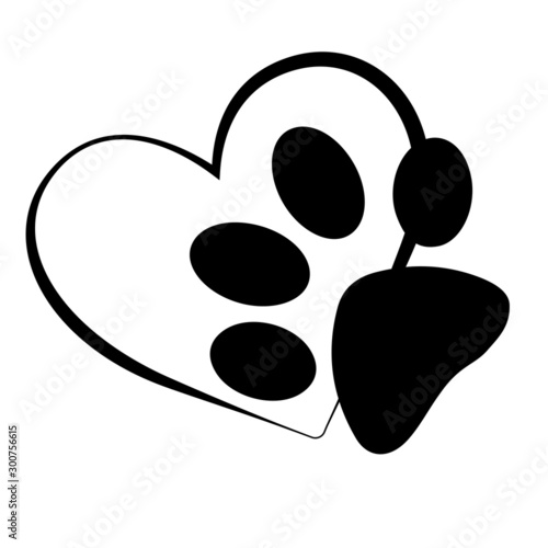 Pow, heart, art, vector illustration