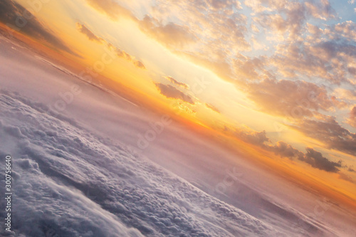 Sunset sky with beautiful c...