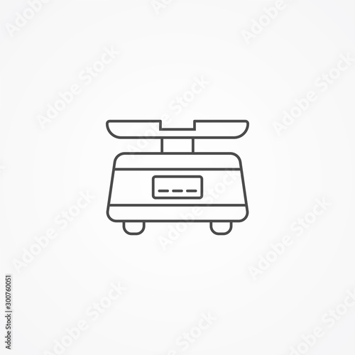 Kitchen scale vector icon sign symbol