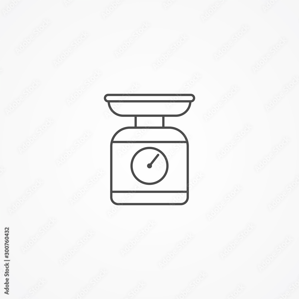 Kitchen scale vector icon sign symbol Kitchen scale vector icon sign symbol