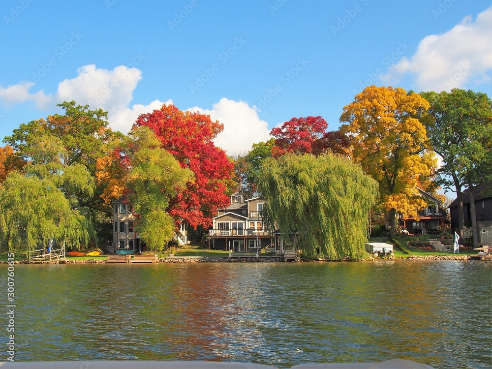 Fall Tree Colors Around the Lake