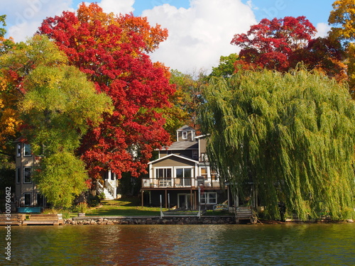Fall Tree Colors Around the Lake