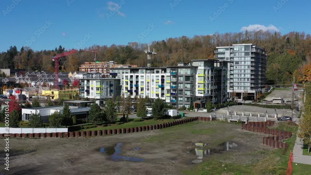 Building under construction. The site with crane. Drone flying. 4K. Building under construction. The site with crane. Drone flying. 4K.