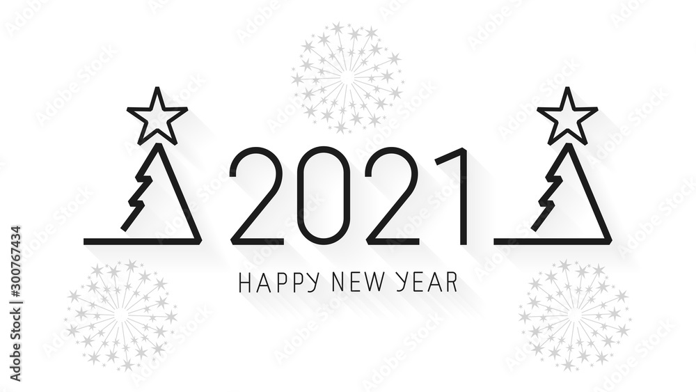 Happy New Year 2021 Design.Vector Illustration Brochure Design Template, Card, Banner. Vector Illustration.