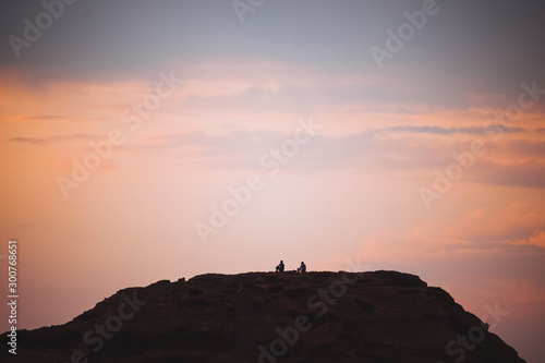 Sunset in the desert of Wadi Rum, Jordan