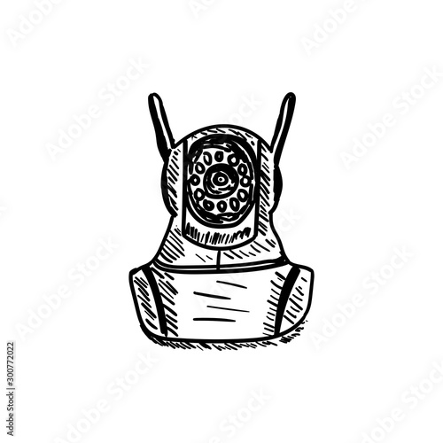 cctv camera security system protection control design logo vector