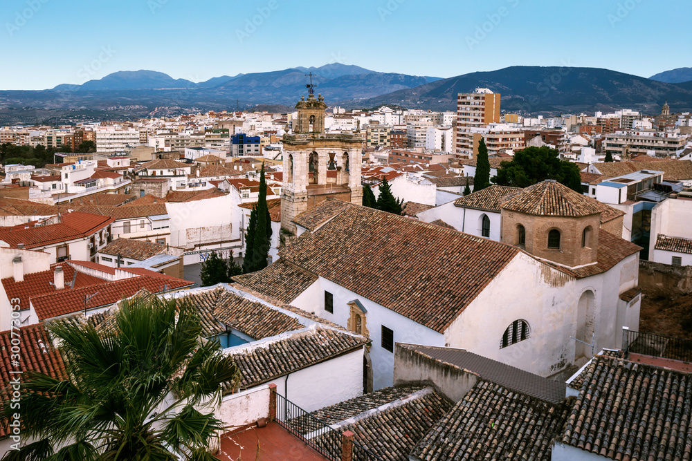 Scenic aerial panorama of Jaen, Andalusia, Spain