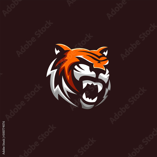 lion tiger logo art vector