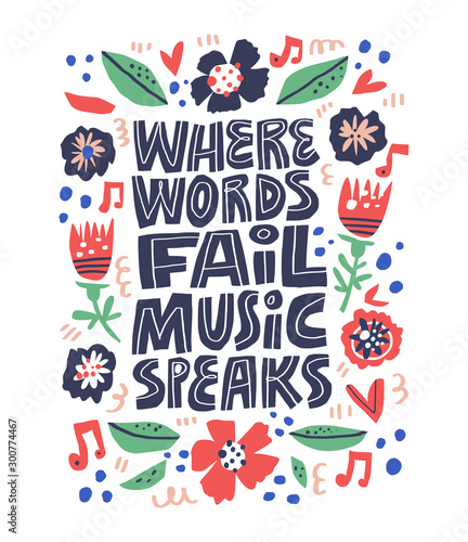 Where words fail music speaks lettering in frame
