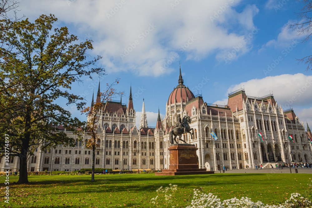 Budapest Parliament in Autumn - a sunny day