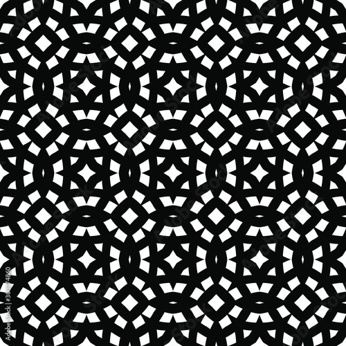 Vintage trellis pattern, seamless fabric print, linear seamless print, black and white vector illustration.