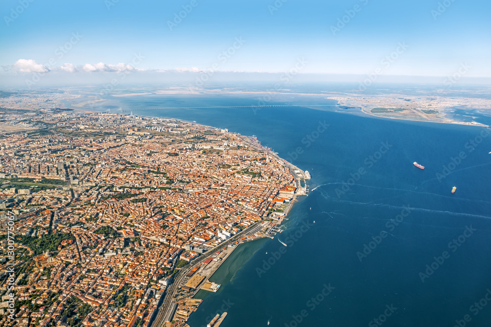 Aerial panorama of Lisbon, Portugal