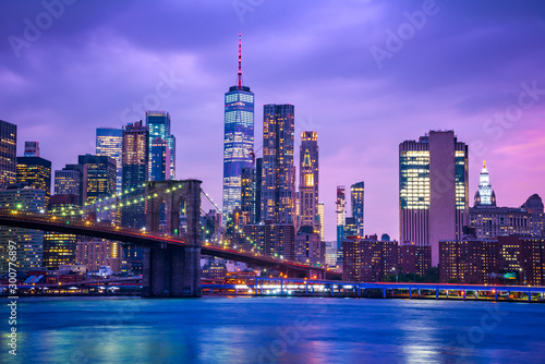 New York, United States - Brooklyn Bridge and Manhattan