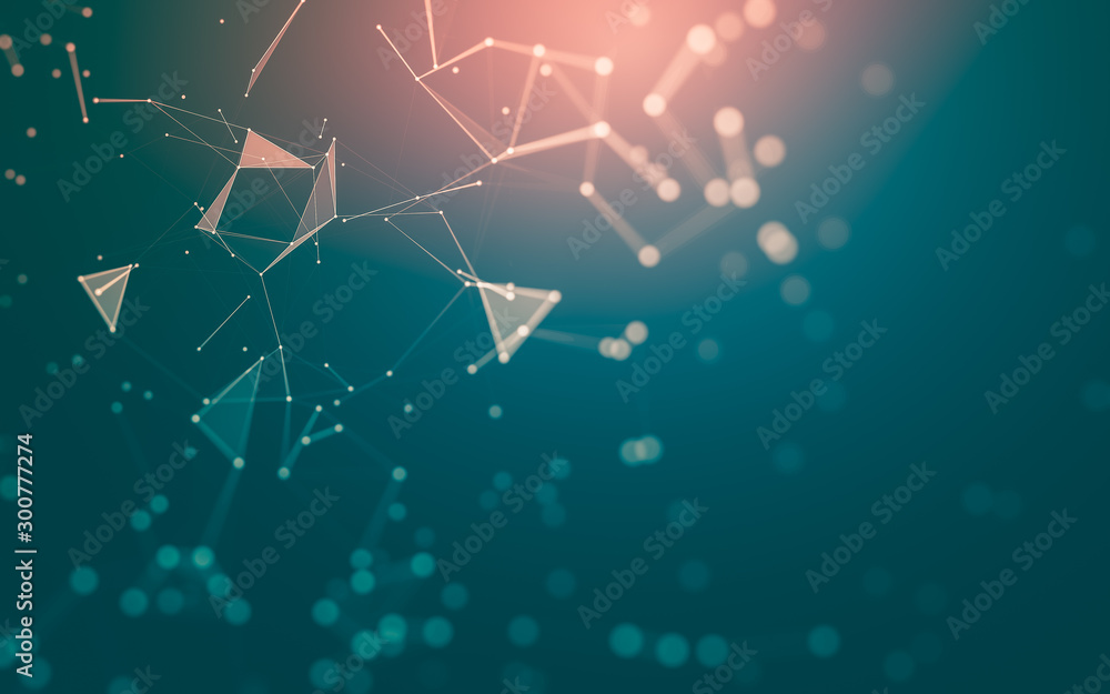 Abstract background. Molecules technology with polygonal shapes, connecting dots and lines. Connection structure. Big data visualization. Abstract background. Molecules technology with polygonal shapes, connecting dots and lines. Connection structure. Big data visualization.