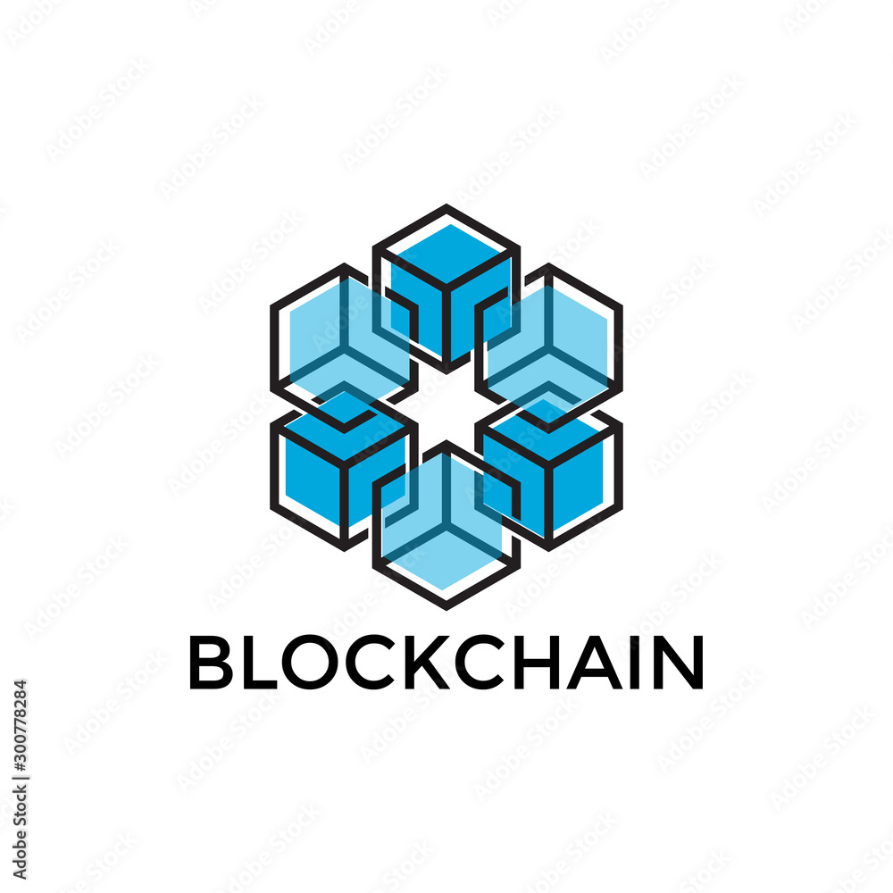 Technology Blockchain logo with line art concept. future technology sign or symbol. cryptocurrency Technology Blockchain logo with line art concept. future technology sign or symbol. cryptocurrency
