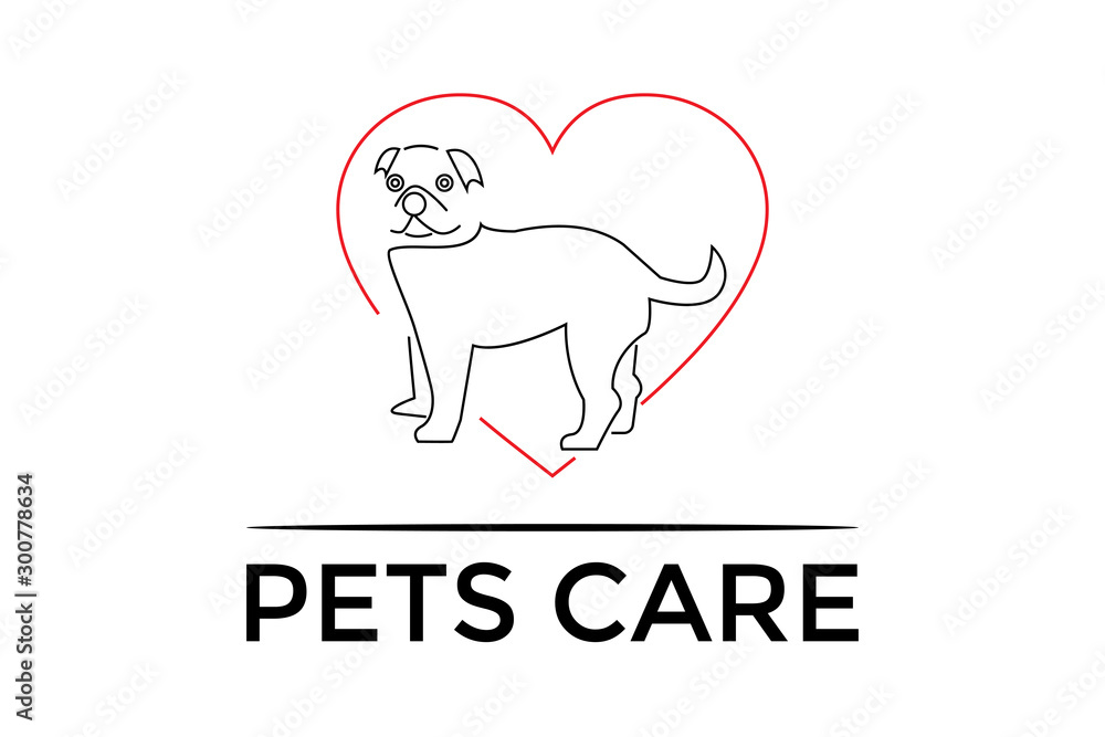 pet care icons, cute dog animal concepts