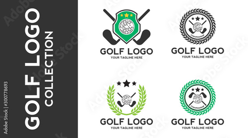 Luxurious golf logo design. golf championship sign or symbol. golf icon. vector element illustration